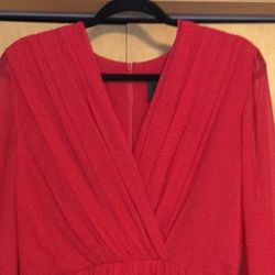 MaxMara Red Size 10 V Neck A-line Dress on Queenly