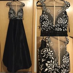 Mac Duggal Black Size 6 Overskirt Sheer A-line Dress on Queenly