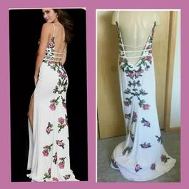 Jovani Multicolor Size 14 Floral Prom Side slit Dress on Queenly