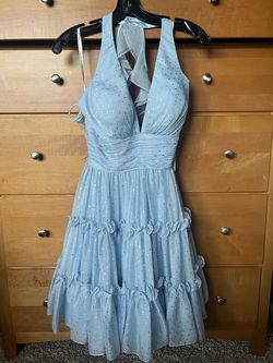 Rachel Allan Blue Size 4 Midi $300 Cocktail Dress on Queenly