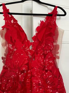 Jovani Red Size 2 Black Tie Mermaid Dress on Queenly