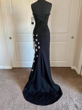Sherri Hill Multicolor Size 2 Black Tie Fringe Side slit Dress on Queenly