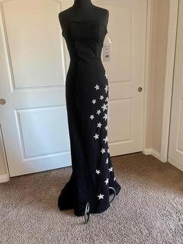 Sherri Hill Multicolor Size 2 Black Tie Fringe Side slit Dress on Queenly