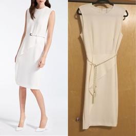 MaxMara White Size 12 Midi $300 Bridal Shower Cocktail Dress on Queenly