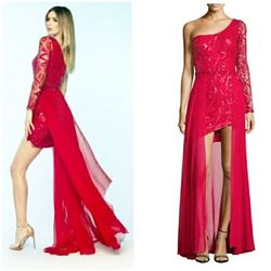 Nicole Bakti Red Size 2 $300 Free Shipping Fitted Cocktail Dress on Queenly
