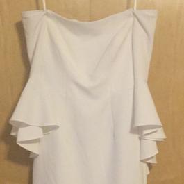 Milly White Size 0 Polyester $300 Side slit Dress on Queenly