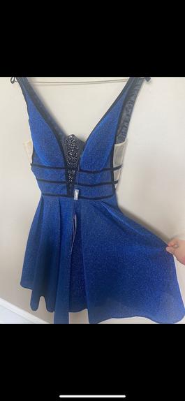 Johnathan Kayne Blue Size 4 Sequined Euphoria Midi $300 Cocktail Dress on Queenly