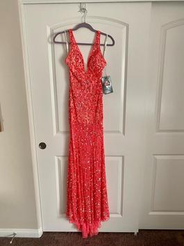 Mac Duggal Pink Size 4 $300 Fully-beaded 50 Off Straight Dress on Queenly