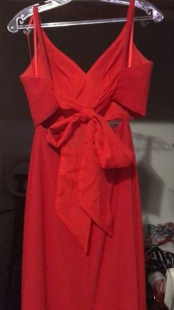 Madison James Red Size 2 Floor Length $300 Prom Side slit Dress on Queenly