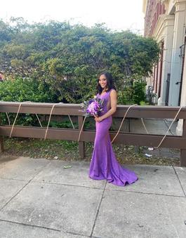 Jovani Purple Size 00 Black Tie $300 Straight Dress on Queenly