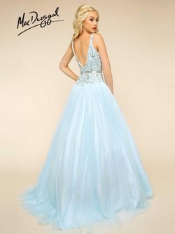 Style 65705H Mac Duggal Blue Size 14 Tall Height Strapless Ball gown on Queenly