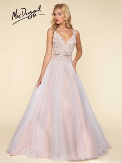 Style 65705H Mac Duggal Nude Size 18 Tall Height Floor Length Ball gown on Queenly