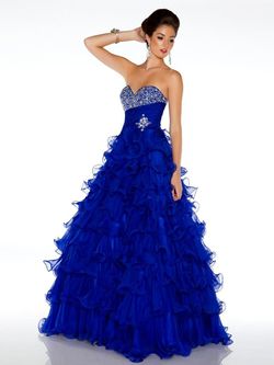 Style 4951H Mac Duggal Blue Size 0 Jewelled Beaded Top Pageant Ball gown on Queenly