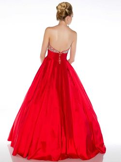Style 4912H Mac Duggal Red Size 14 Beaded Top Ball gown on Queenly