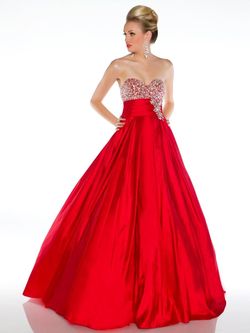 Style 4912H Mac Duggal Bright Red Size 14 Sequin Ball gown on Queenly