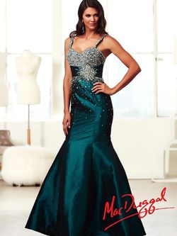 Style 61618H Mac Duggal Green Size 6 Jewelled Ball Gown Straight Dress on Queenly