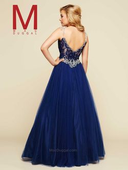Style 65376H Mac Duggal Blue Size 10 Pageant Floor Length Sequin Prom Ball gown on Queenly