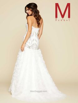 Style 65268H Mac Duggal White Size 0 Ball Gown Pageant Ivory Mermaid Dress on Queenly