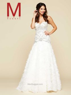 Style 65268H Mac Duggal White Size 0 Floor Length Mermaid Dress on Queenly