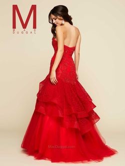 Style 48422H Mac Duggal Red Size 14 Tall Height Ball gown on Queenly