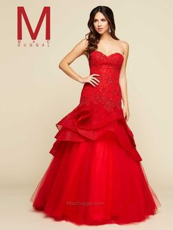Style 48422H Mac Duggal Red Size 14 Ball gown on Queenly