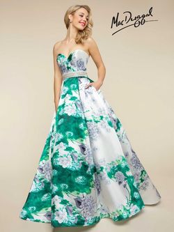 Style 66044H Mac Duggal Green Size 10 Strapless Ball gown on Queenly