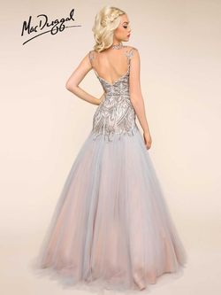 Style 65817H Mac Duggal Silver Size 12 Tall Height Floor Length Ball gown on Queenly