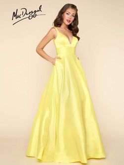 Style 65514H Mac Duggal Yellow Size 4 Tall Height Prom Ball gown on Queenly