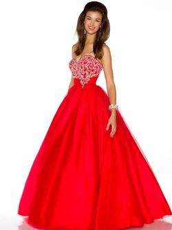 Style 81734H Mac Duggal Red Size 16 Tall Height Floor Length Ball gown on Queenly