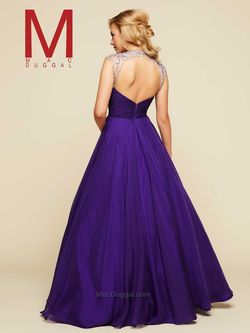 Style 65363H Mac Duggal Purple Size 18 Floor Length Ball Gown A-line Dress on Queenly