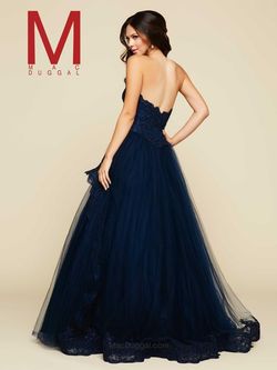 Style 48420H Mac Duggal Navy Blue Size 12 Pageant Ball gown on Queenly