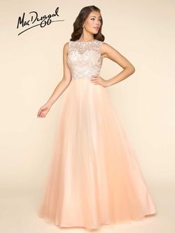 Style 40587H Mac Duggal Pink Size 14 Tulle Sheer Coral A-line Dress on Queenly