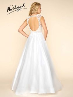 Style 40587H Mac Duggal White Size 6 Floor Length Ball Gown A-line Dress on Queenly