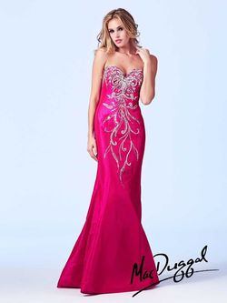 Style 81972 Mac Duggal Hot Pink Size 12 Plus Size Black Tie Mermaid Dress on Queenly