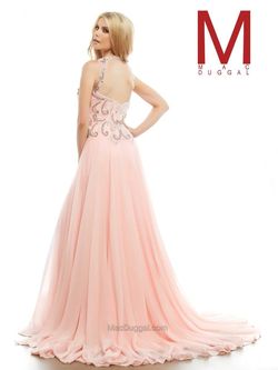 Style 65570A Mac Duggal Pink Size 2 Black Tie Prom Side slit Dress on Queenly