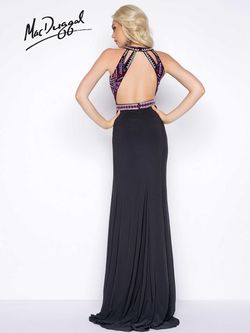 Style 40603A Mac Duggal Black Tie Size 8 Backless Halter Side slit Dress on Queenly