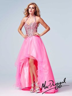 Style 48133A Mac Duggal Pink Size 6 Shiny Side slit Dress on Queenly