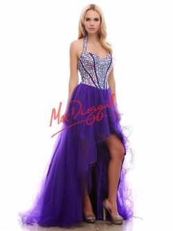 Style 48133A Mac Duggal Purple Size 16 Tulle Plus Size Side slit Dress on Queenly