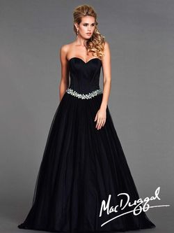 Style 64636L Mac Duggal Black Size 0 Jewelled Prom Ball gown on Queenly