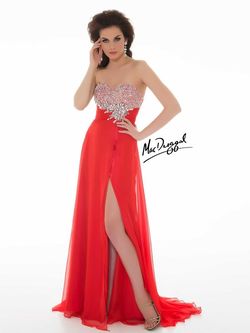 Style 64357L Mac Duggal Red Size 2 Strapless Jewelled Floor Length Side slit Dress on Queenly
