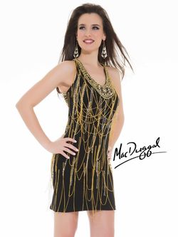 Style 85086T Mac Duggal Black Size 2 Sequined Midi Fringe Cocktail Dress on Queenly