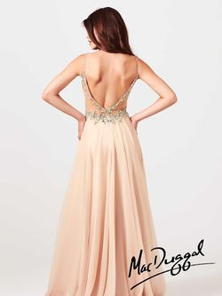 Style 64701M Mac Duggal Nude Size 2 Prom Floor Length Side slit Dress on Queenly