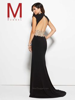 Style 82228 Mac Duggal Black Size 4 Floor Length Side slit Dress on Queenly