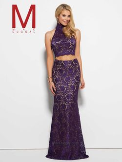 Style 61848M Mac Duggal Purple Size 4 Black Tie Prom Pageant Straight Dress on Queenly