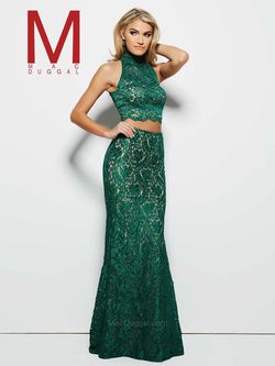 Style 61848M Mac Duggal Green Size 2 Black Tie Pageant Emerald Prom Straight Dress on Queenly