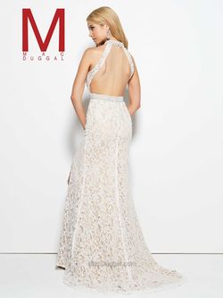 Style 62343M Mac Duggal White Size 0 Pageant Floor Length Prom Side slit Dress on Queenly