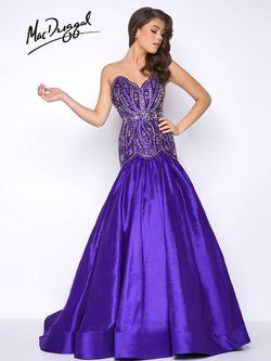 Style 65879M Mac Duggal Purple Size 4 Black Tie Mermaid Dress on Queenly