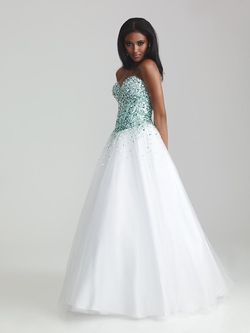 Style 6700 Madison James Blue Size 10 Floor Length Pageant Ball gown on Queenly