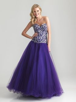 Style 6647 Madison James Purple Size 8 Tall Height Ball gown on Queenly