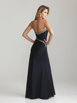 Style 6608 Madison James Black Tie Size 6 Floor Length Military Straight Dress on Queenly